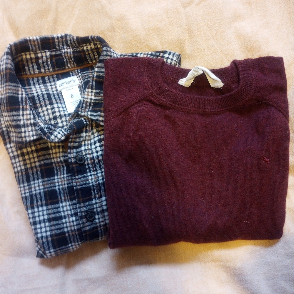 Button up shirt and lightweight sweater